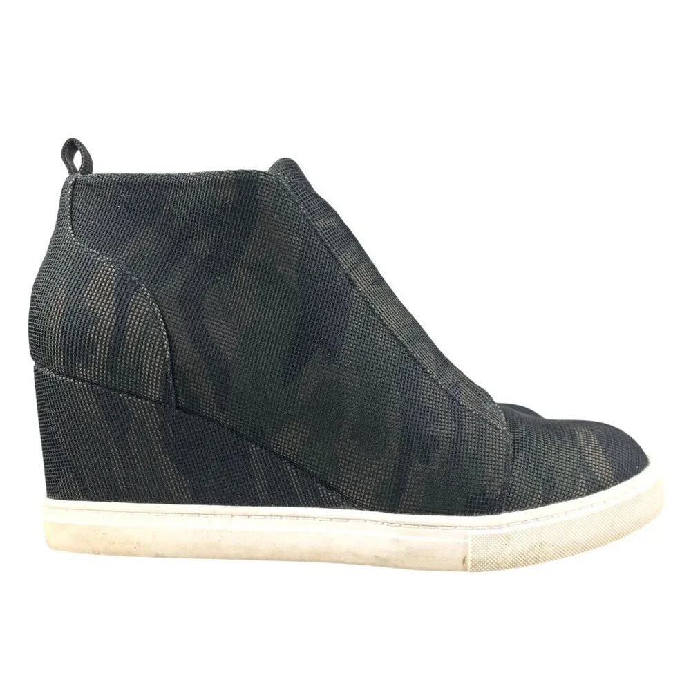 Linea Paolo Women's 8M Felicia Pattern Black Green Camo High Heel Wedge Booties